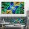 Designart - Blue Green Fractal Flower Petals - Abstract Canvas Art Print